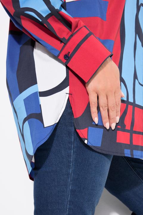 Produktbild Ulla Popken Hemdbluse, Colorblocking, Oversized, Hemdkragen, Langarm (46, 48)