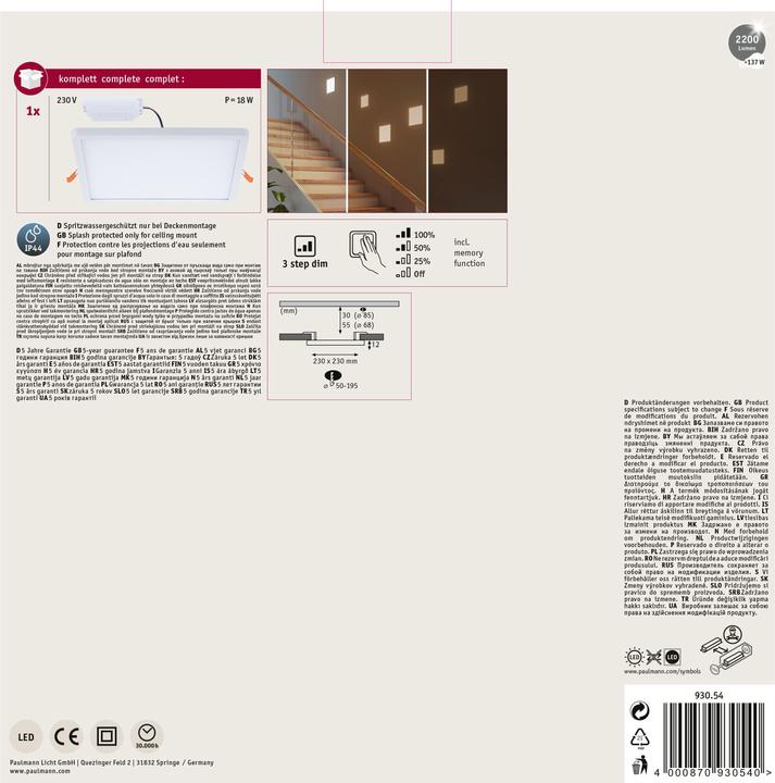 Actual product image Paulmann Built-in panel Areo VariFit (1400 lm)