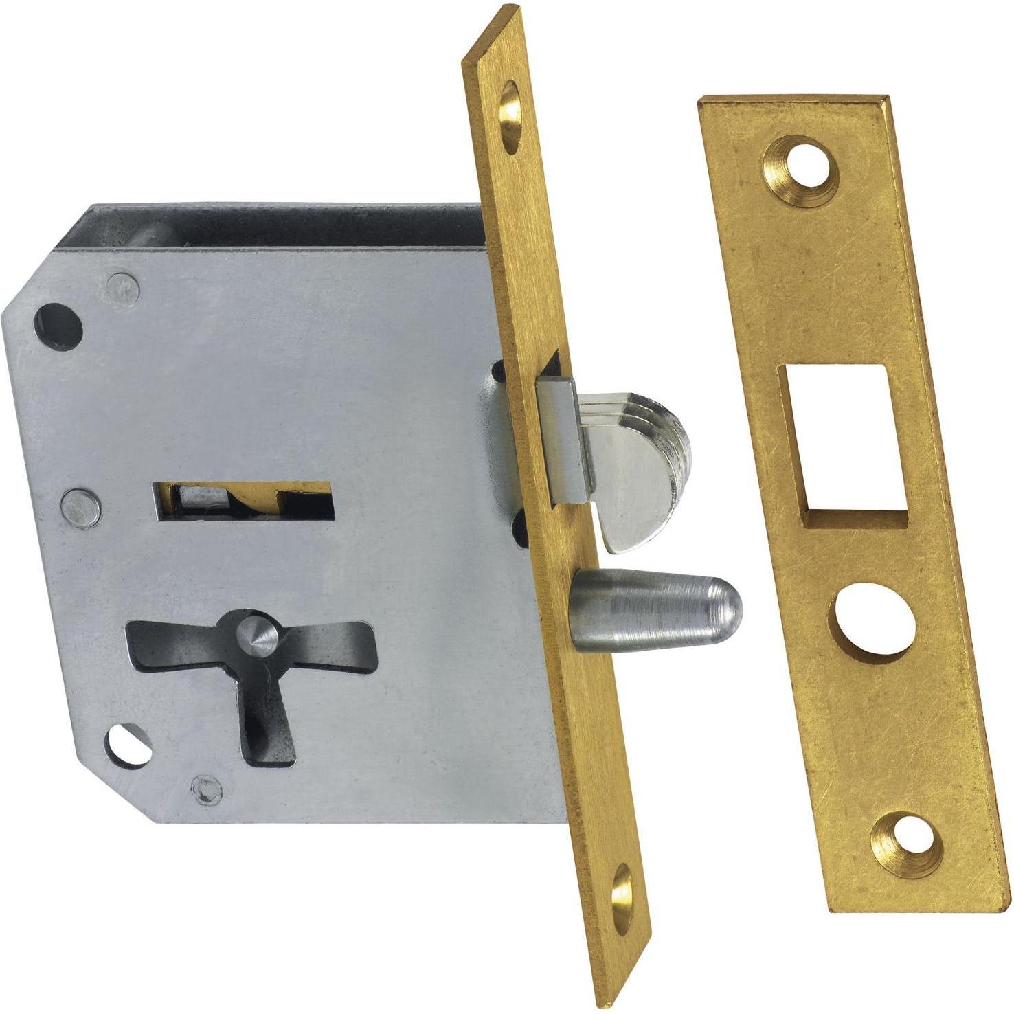 Junie, Türschloss + Schliesszylinder, 2173 Bart-Rollladenschloss links, Dornmass 20 mm, Stahl/Stulp Messing