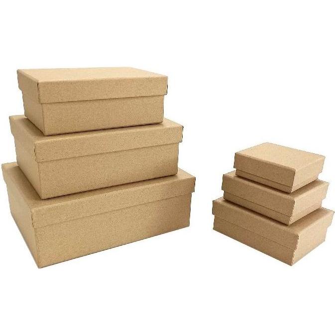 PBS Austria, Geschenkverpackung, Geschenkkarton Set 6er Packpapier natur (Geschenkbox, 6 x)