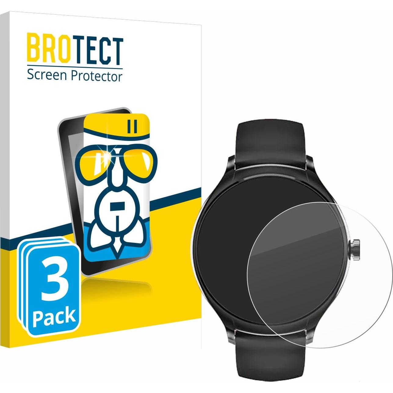 BROTECT AirGlass Panzerglasfolie, Smartwatch Schutzfolie, Transparent