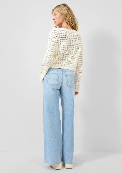 Produktbild s.Oliver Strickjacke Strickjacke mit Ajourmuster und Bindedetail (S)