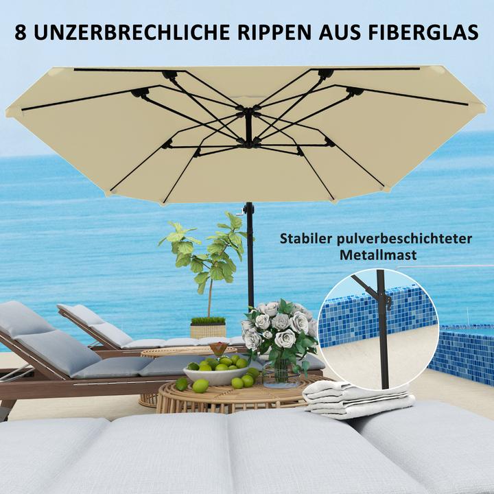 Image du produit Outsunny Ampelschirm Metall, Polyester Beige (2.60 m)