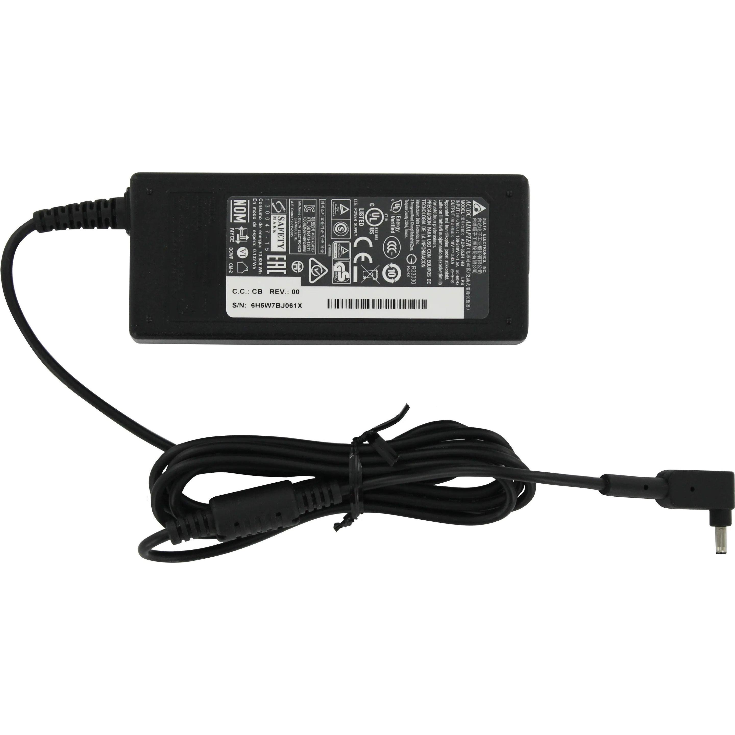 Acer ADAPTER.AC.65W.1.1x3.0x7.7.BLA (65 W), Notebook Netzteil, Schwarz