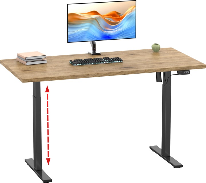 Produktbild VCM Schreibtisch verstellbar Lona 110x80 sw (110 x 80 x 120 cm)