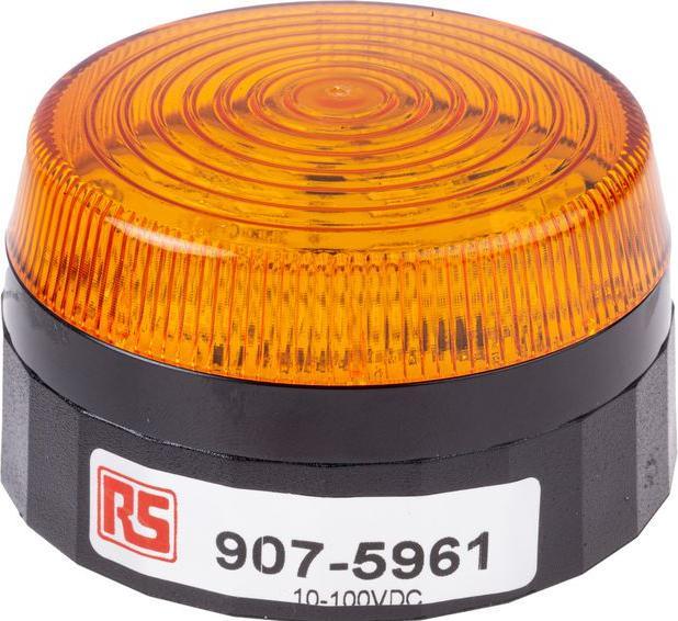 Image du produit RS PRO LED Beacon, ambre, Low Prof, 10-100Vdc