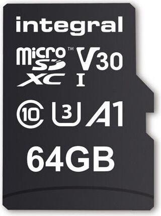 Productafbeelding INMSDX64G-100V30 64GB MICRO SD KAART MICROSDXC UHS-1 U3 CL10 V30 A1 TOT 100MBS LEZEN 45MBS (64 GB, microSD, U3, UHS-I)