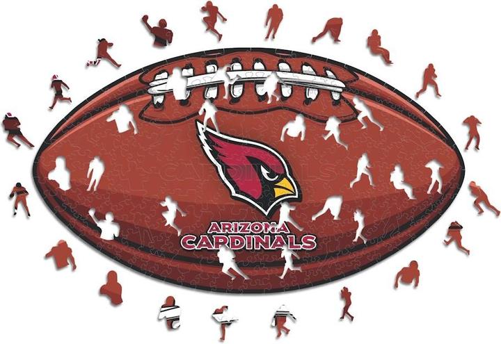 Actual product image Iconic NFL - Arizona Cardinals– Football with Logo - Wooden Puzzle Size S (150 pieces) (150 pieces)