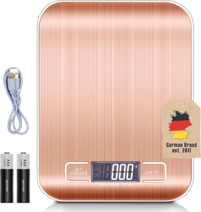 Actual product image Intirilife Digital Kitchen Scale in ROSÉ GOLD