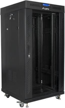 Produktbild Lanberg BODENSTEHENDER RACK-SCHRANK 19 22HE 600X600 SCHWARZ LCD GLASTÜR (FLAT PACK) V2 (22 HE, 19 Zoll Rack)