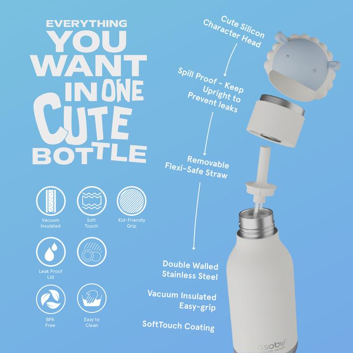 Produktbild Asobu Bestie Sheep - Thermoflasche mit Strohhalm 460 ml (0.46 l)