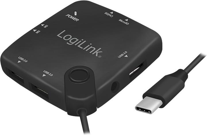 LogiLink UA0344 - USB Typ-C OTG (On-The-Go) Multifunktions-Hub und Kartenleser (USB-C, 3 Ports)