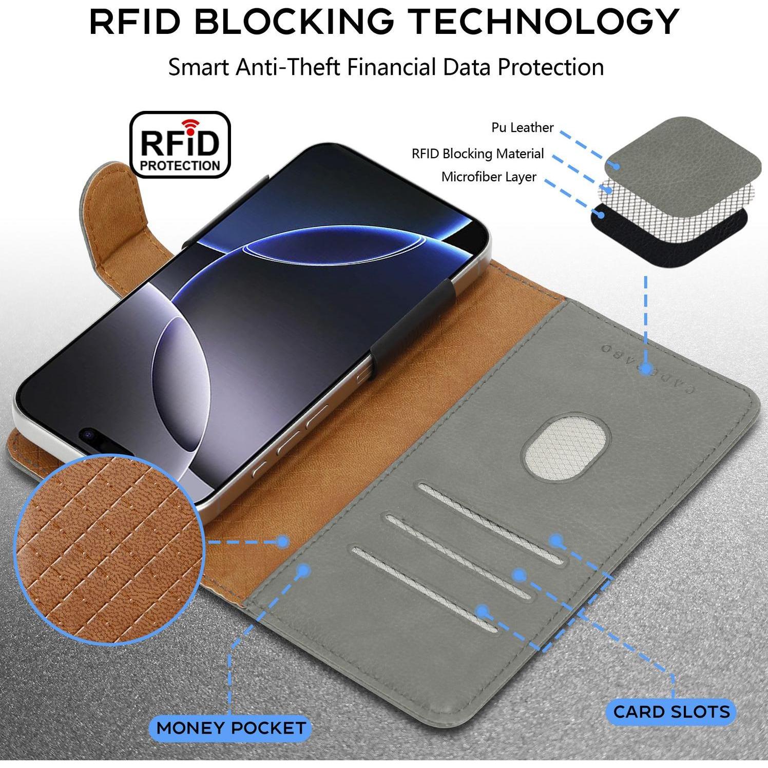 Thumbnail - Cadorabo Hülle für WIKO WAX Book Case Style (Wiko Wax), Smartphone Hülle, Grau