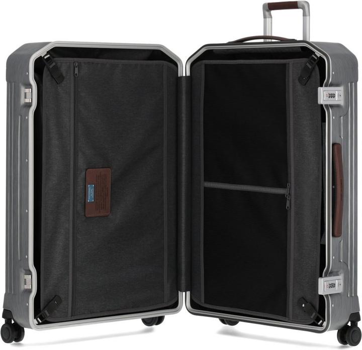 Image du produit Piquadro PQ-Light - Ultra Slim Trolley à coque dure de taille moyenne Noir/cuir (67 l, M (50 - 90l))