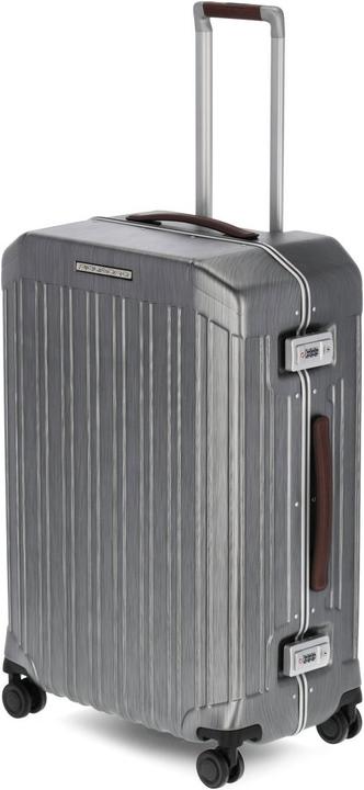 Image du produit Piquadro PQ-Light - Ultra Slim Trolley à coque dure de taille moyenne Noir/cuir (67 l, M (50 - 90l))