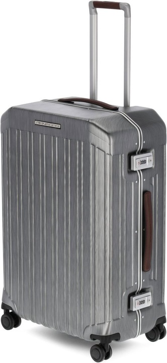 Produktbild Piquadro PQ-Light - Ultra Slim Mittelgrosser Hartschalentrolley Schwarz/Leder (67 l, M (50 - 90l))