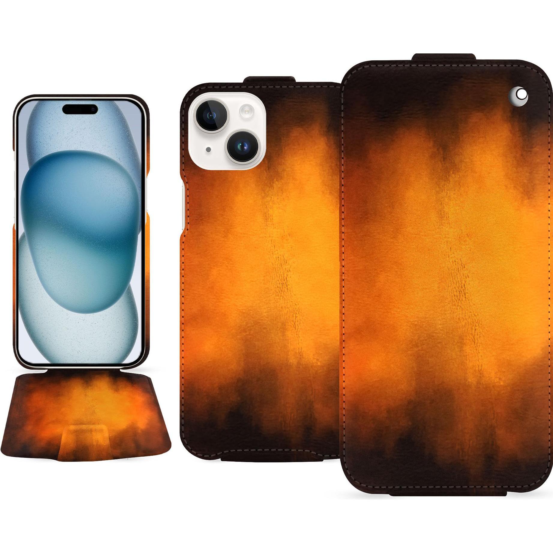 Thumbnail - Noreve Lederschutzhülle vertikal (Apple iPhone 15), Smartphone Hülle, Violett