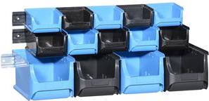 Allit ProfiPlus 1+2+3/17 open-fronted storage box set, blue/black