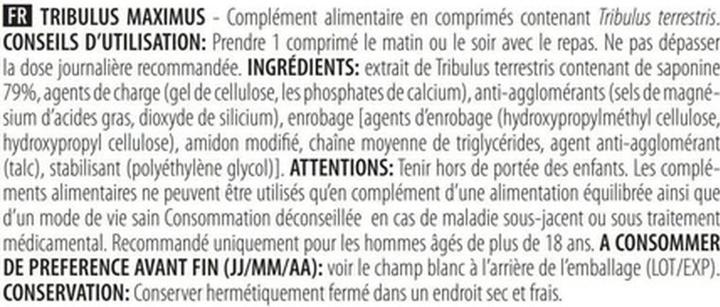 Nutritional values and ingredients Biotech USA Tribulus Maximus (90 Piece, Pills)