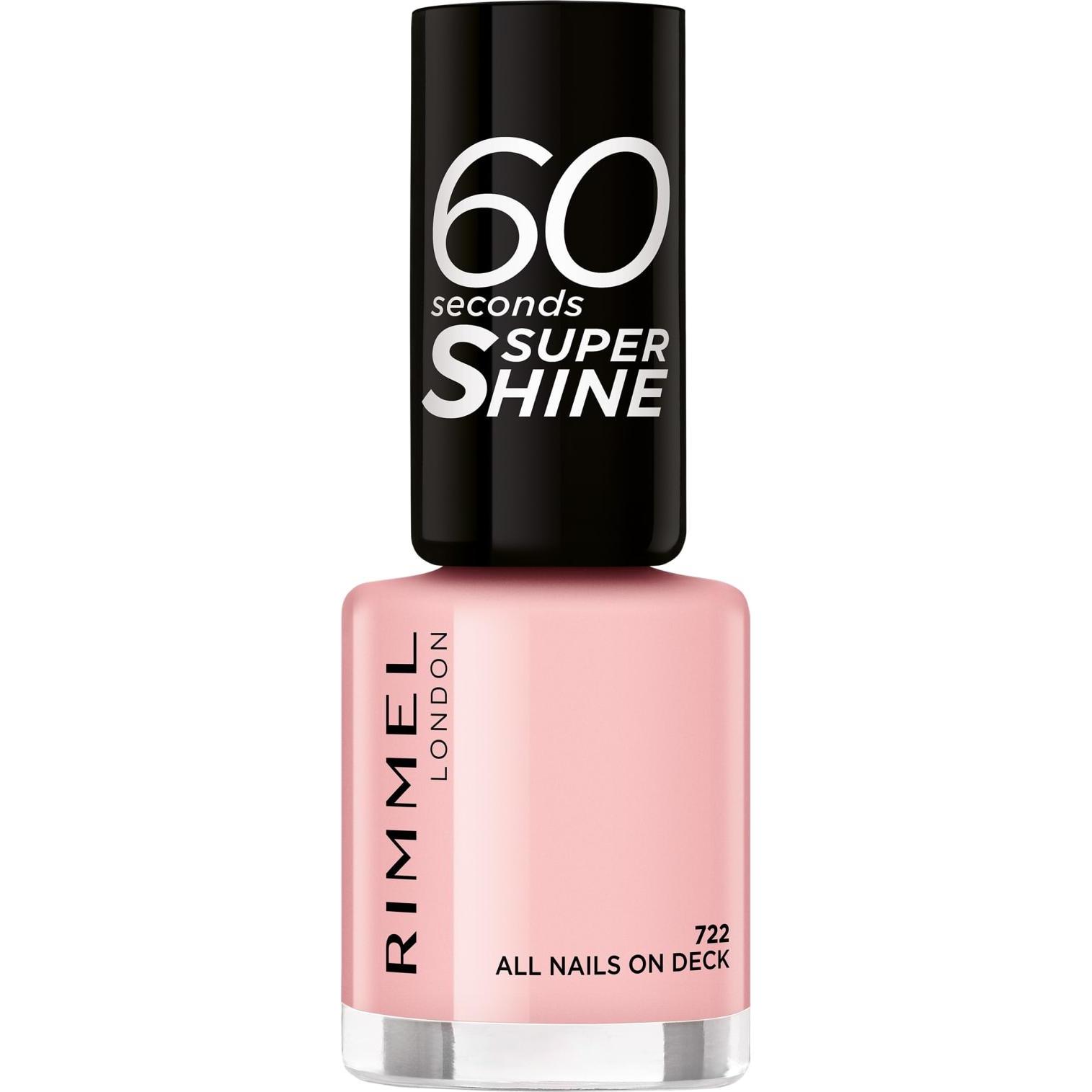 Rimmel London, Nagellack, 60 SECONDS super shine #722-all nails on deck 8 ml (722, Farblack)