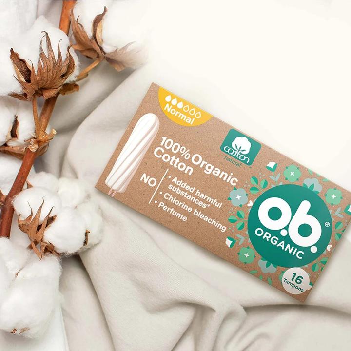 Actual product image o.b. Organic Normal Tampons - Variant: 16 ks (16x, Regular)