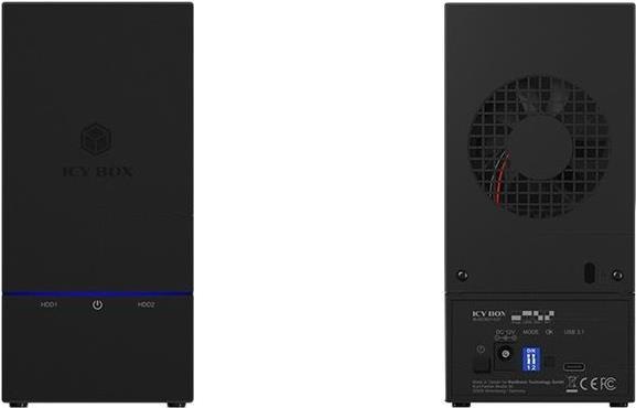 Actual product image Icy Box IB-RD3621-C31 External 2-bay RAID enclosure for 2x 2.5-inch or 3.5-inch SATA drives (2.5", 3.5")