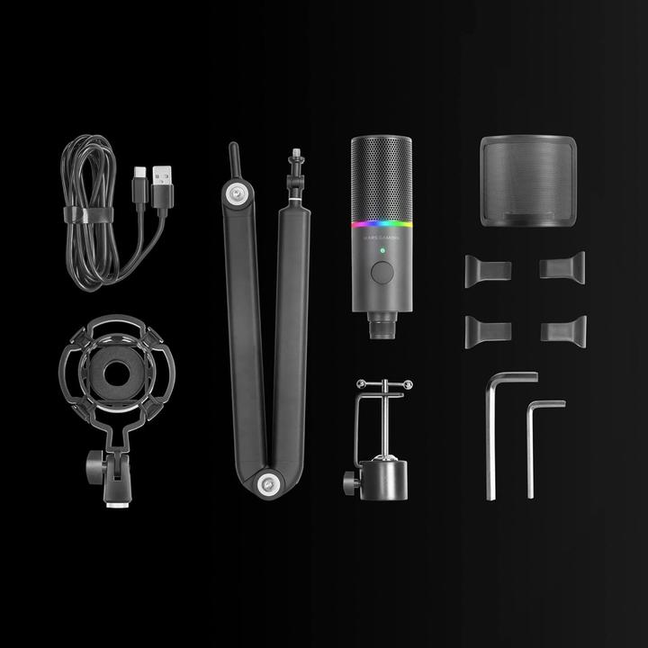 Produktbild Mars Gaming Microphone Mmic-Xt RGB Avec Bras De Montage (Noir)