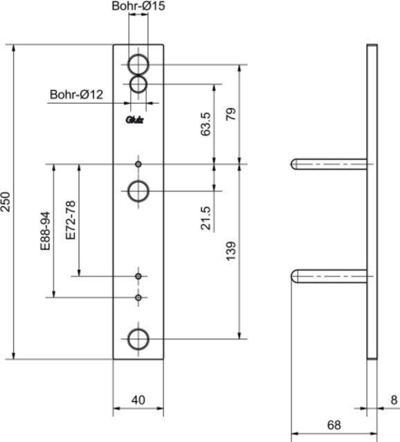 Actual product image Glutz Mounting material eAccess