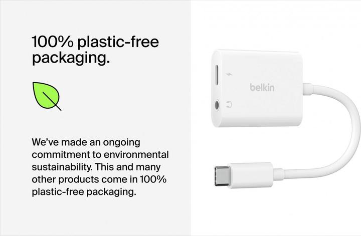 Actual product image Belkin RockStar Adapter (3.5mm socket, USB Type C)