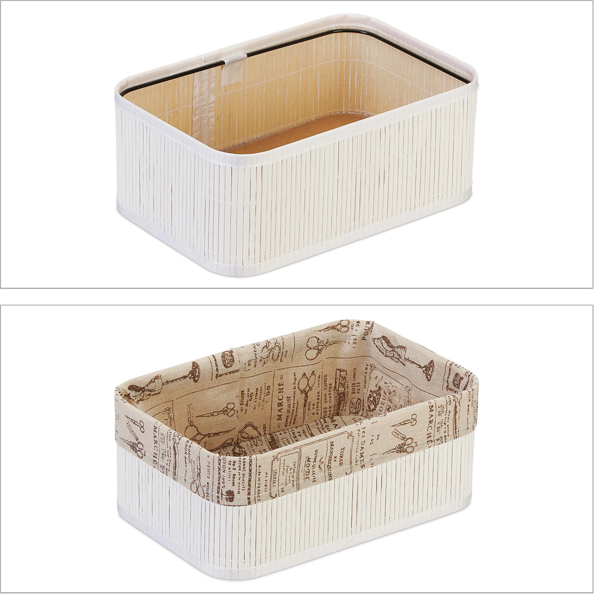 Relaxdays, Aufbewahrungskorb, 3x Aufbewahrungskorb (3 x, 30 x 20 x 12 cm)