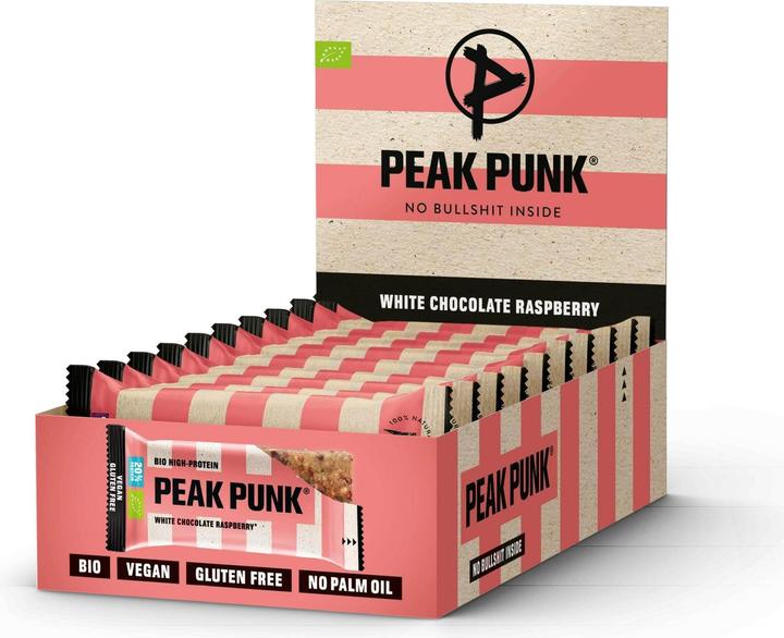 Peak Punk Bio High Protein (White Chocolate Raspberry, 12 Stk., 660 g)