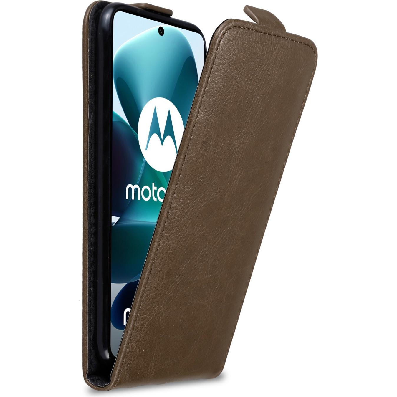 Cadorabo Flip wie Invis Hülle (Motorola Moto G200 5G), Smartphone Hülle, Braun