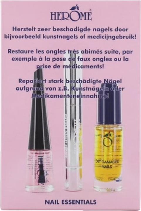 Herome SET Nail Essentials kuracja 7ml + utwardzacz 4ml + odżywka w pisaku 1,3ml
