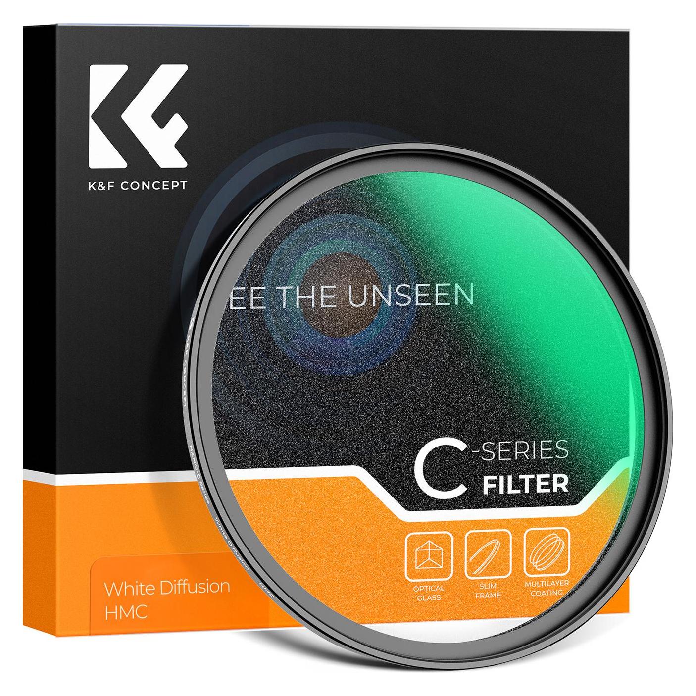 K&F Concept Nano-C Hmc White Mist Diffusionsfilter – 77 Mm (77 mm, Diffusionsfilter), Objektivfilter, Weiss