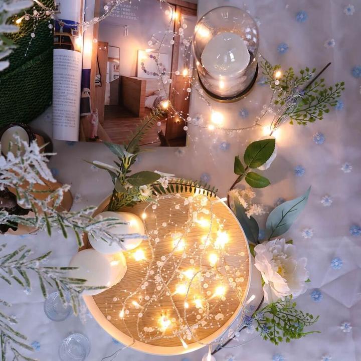 Image du produit Cover-Discount Guirlande lumineuse de Noël LED avec perles artificielles (3 m)