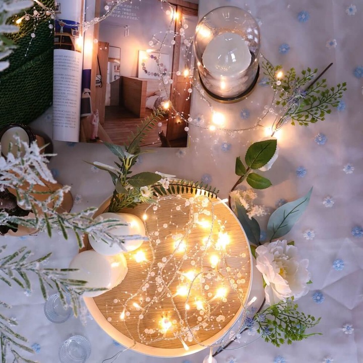 Produktbild Cover-Discount Weihnachtliche Lichterkette LED mit Kunst-Perlen (3 m)