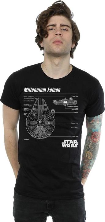 Produktbild Star Wars Millennium Falcon Blueprint TShirt (XL)