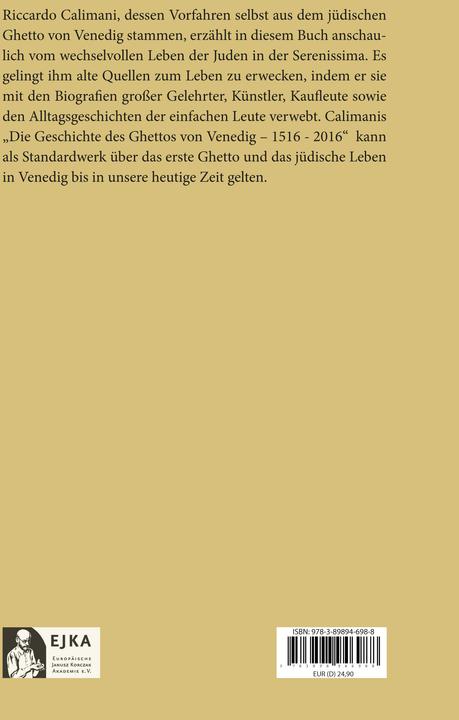 Produktbild Die Geschichte des Ghettos von Venedig 1516 - 2016 (Deutsch, Davide Calimani, Riccardo Calimani, Sylvia Höfer, 2016)