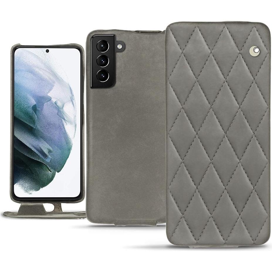 Noreve Lederschutzhülle vertikal (Samsung Galaxy S21+), Smartphone Hülle, Grau