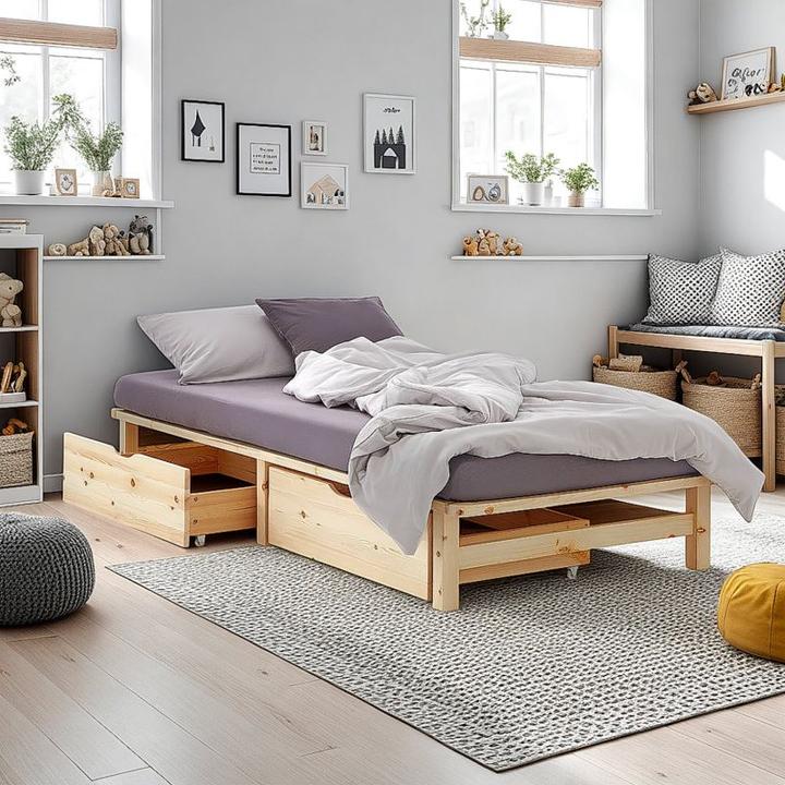 Produktbild Homestyle4u Palettenbett mit Lattenrost (100 x 200 cm)