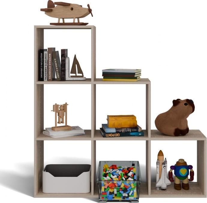 Actual product image Topeshop STEP SONOMA 3X3 bookshelf for living room (115 x 38 x 115 cm)