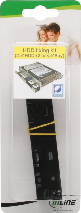 Produktbild InLine ® HDD Einbauschienen, 2x 6,35cm (2.5") zu 8,89cm (3.5"), nur Rahmen und Schrauben, schwarz