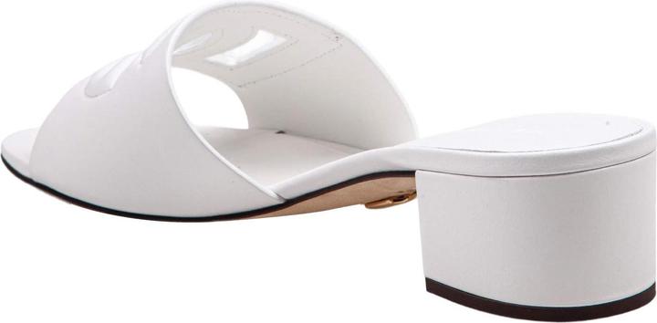 Actual product image Dolce & Gabbana white leather mule with dg logo (37)