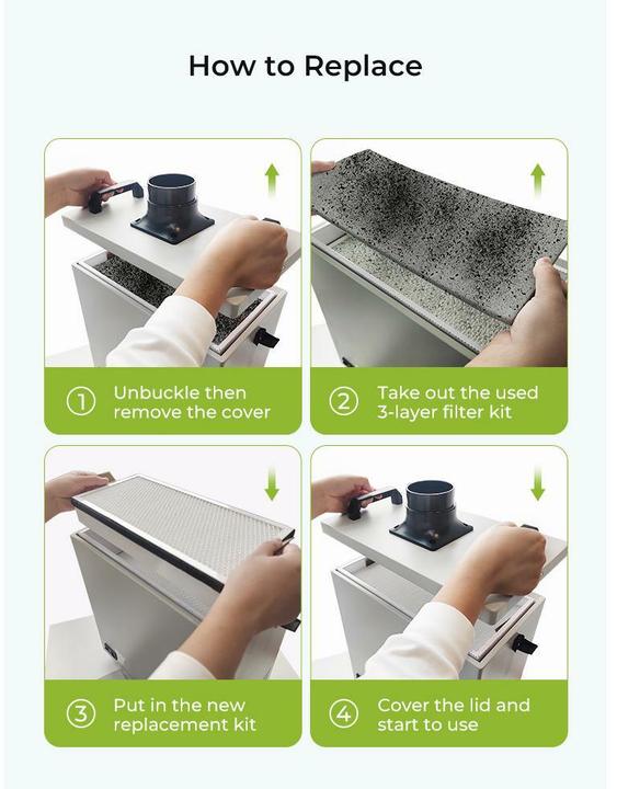 Image du produit Creality Falcon YW200 Aspirateur de fumée avec filtre (Nettoyage)