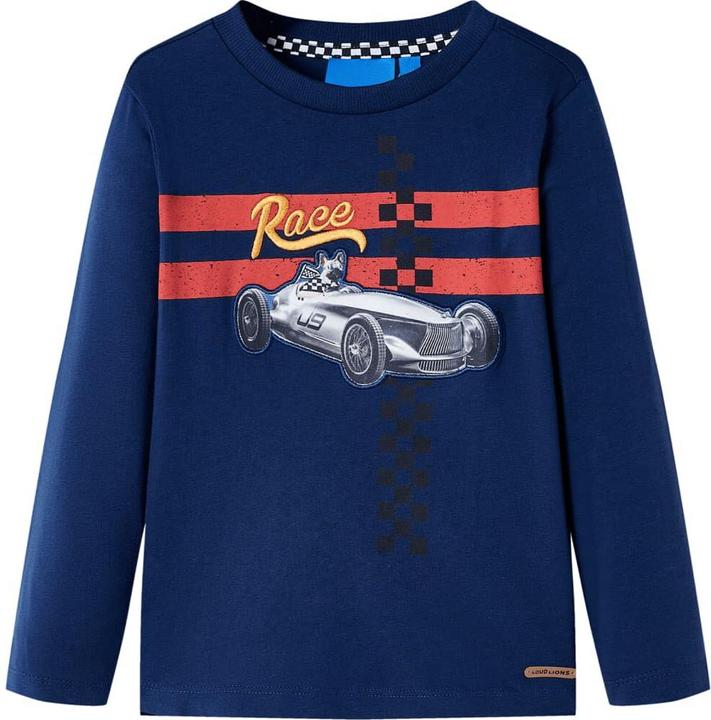 Immagine prodotto vidaXL Camicia da bambino a maniche lunghe blu navy 104,Materiale: 100 (104)