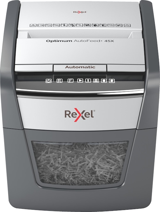 Productafbeelding Rexel Optimum AutoFeed 45X Hakselaar Deelsnede 4 x 28 mm 20 l Aantal vellen (max.): 45 Beveiligd (Gesneden deeltjes)