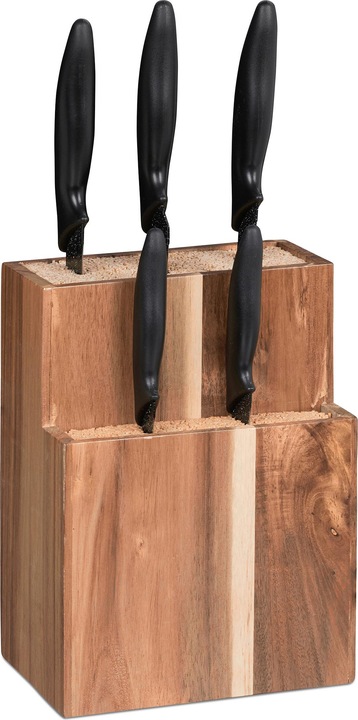 Actual product image Relaxdays Knife Block with Bristle Insert, For 11 Pieces