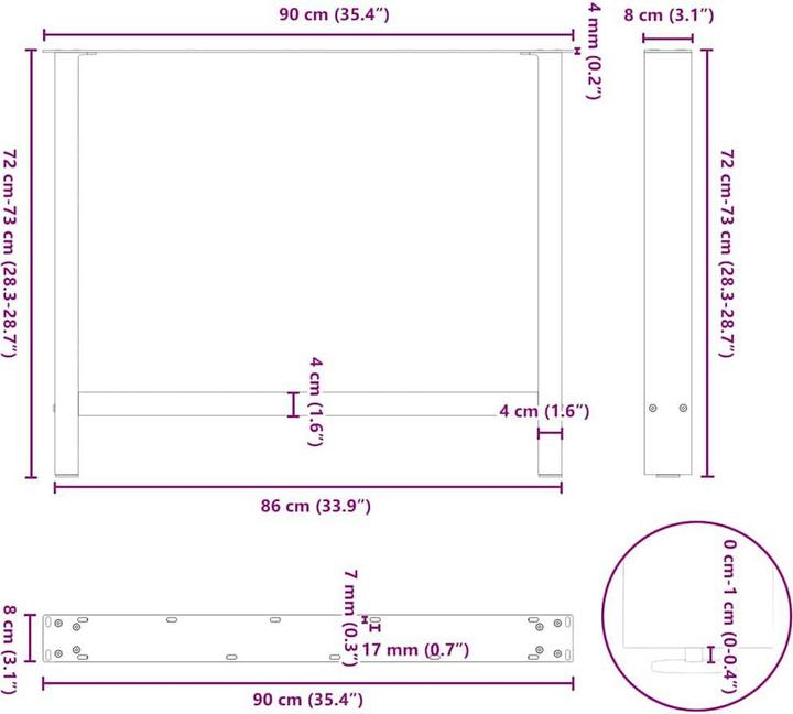 Actual product image vidaXL Esstischbein