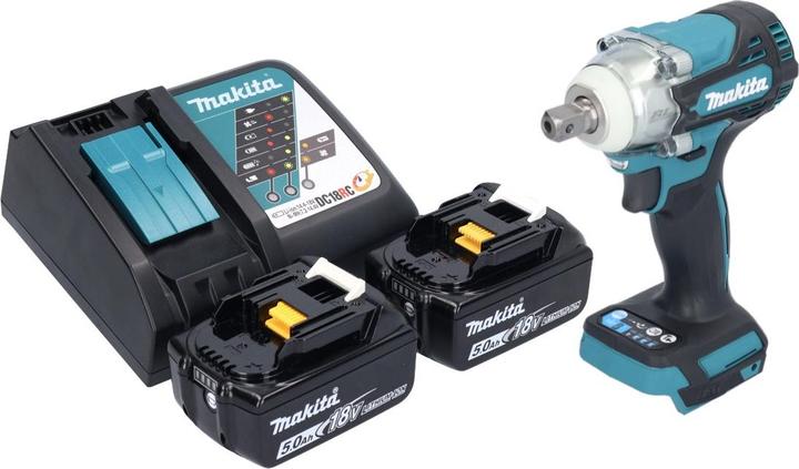 Actual product image Makita DTW 301 RT cordless impact wrench 18 V 330 Nm 1/2" brushless + 2x rechargeable battery 5.0 Ah + (Rechargeable battery operated)