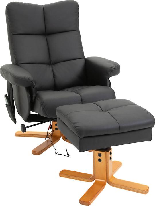 Homcom Massagestuhl Kunstleder, Schaumstoff, Holz Schwarz